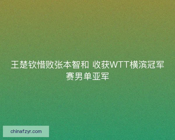 王楚钦惜败张本智和 收获WTT横滨冠军赛男单亚军